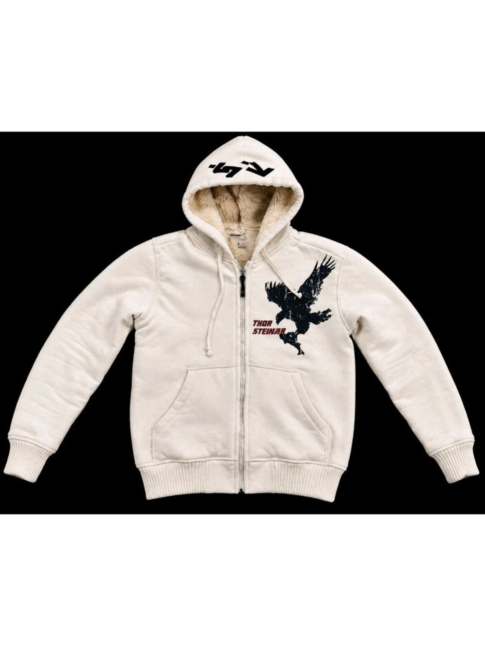 Thor Steinar Hoodie Nordic Camp Eagle Falcon Viking Rune Off White Men's M